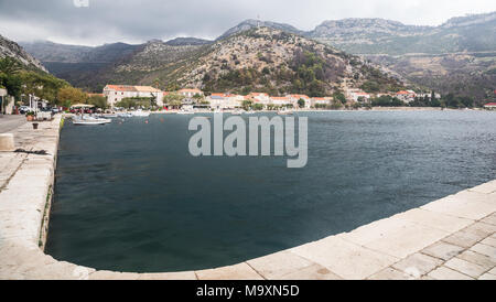 Bay and harbor at the picturesque town of Trstenik on the Peljesac peninsula, Croatia Stock Photo