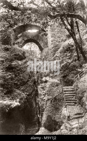 Vintage 19th century photograph - United Kingdom - Devil's Bridge, Ceredigion, Wales Stock Photo