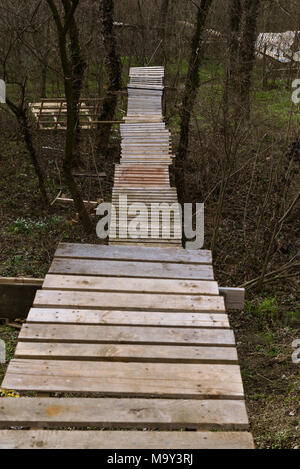 Bike park for trail and enduro bike in Bratislava. Stock Photo