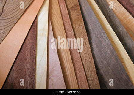 Sheets of Different Woods Stock Photo