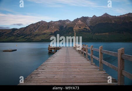 The jetty at Glenorchy in morning light, South Island, New Zealand