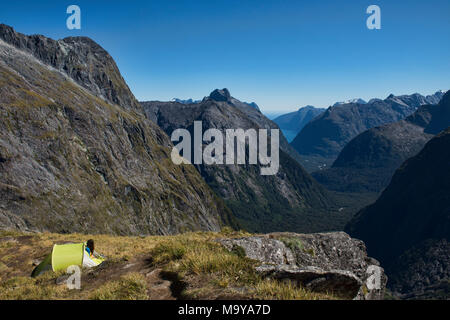 Incredible views from the Gertrude Saddle, Fjordland, New Zealand Stock Photo