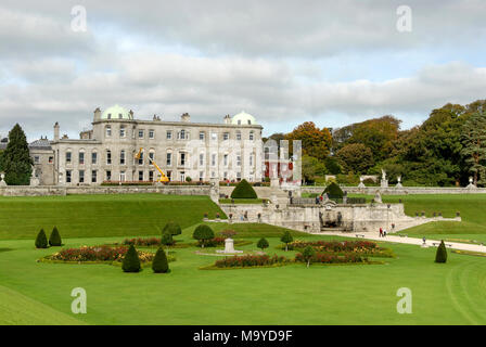 Powerscourt House and its sprawling gardens on the Powerscourt Estate near Enniskerry village in the Wicklow Mountains National Park, south of Dublin, Stock Photo
