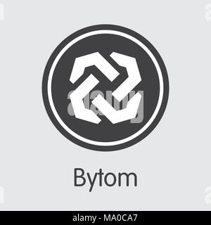 Bytom Cryptocurrency Coin. Vector Trading Sign of BTM. Stock Vector