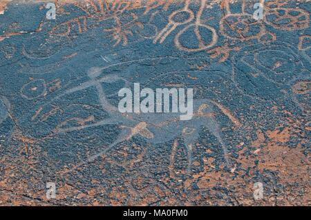 Dancing Kudu at Twyfelfontein Ancient Rock Engravings Site in Damaraland, Kunene Region, Namibia. Stock Photo