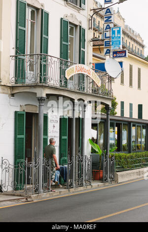 Bar and Restaurant in Tremezzo, Lake Como, Como, Italy Stock Photo