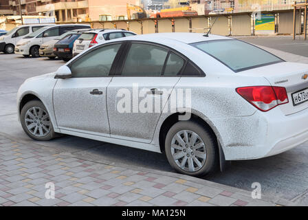Novorossiysk, Russia - September 30, 2017: The car is splashed with sea salt and mud. Stock Photo