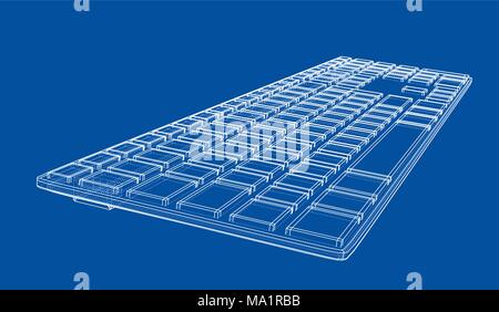 Computer keyboard outline Stock Vector