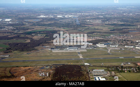 aerial view of Doncaster Sheffield Airport Stock Photo