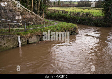 River depth gauge floods high water Stock Photo