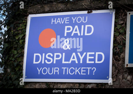 Paid and Displayed Sign Stock Photo