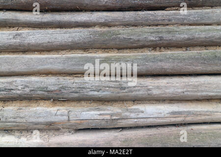 Detail of the wall of the timbered cottage - wood texture Stock Photo