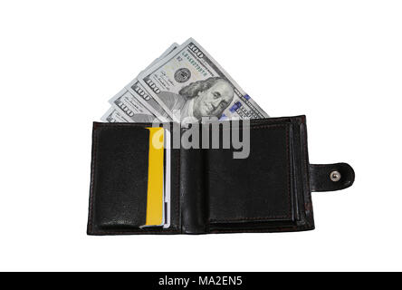 Wallet purse with US dollars Stock Photo