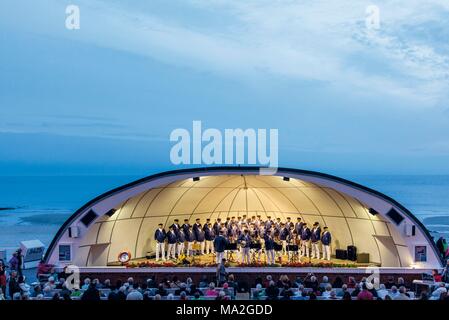 A shanty choir concert on the promenade in the shell, Westerland, Sylt Stock Photo