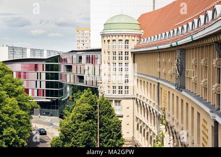The German National Library plus extension in Leipzig Stock Photo