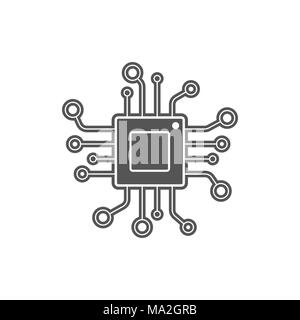 WebProcessor vector icon for websites and mobile minimalistic flat design. Mini CPU Icon Flat Style. Mobile CPU Vector. Phone CPU Illustration. Basic CPU Stock Vector