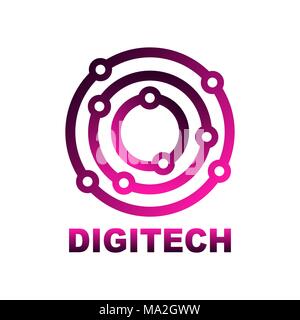 Abstract network connection vector logo. Colorful Logotype Stock Vector