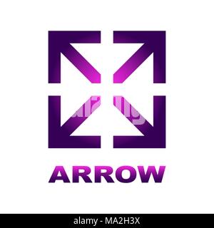 Abstract logo for business company. Corporate identity design element. Technology, Industrial, Logistic, Distribution Logotype idea. Arrow mix, delivery, interaction, integrate concept Stock Vector