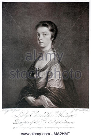 Lady Elizabeth Montagu, 1743 – 1827, daughter of George Montagu 1st Duke of Montagu and Earl of Cardigan, antique illustration  published in 1903, from an original painting by Sir Joshua Reynolds circa 1760 Stock Photo