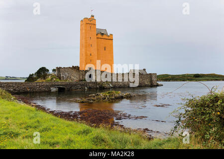 Kilcoe Castle, at Roaringwater Bay near Ballydehob, County Cork, Ireland.  The castle was originally built in the 15th century, and most recently rest Stock Photo