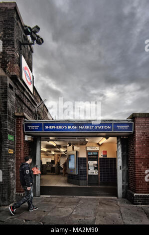 London Underground Tube Station: Shepherd's Bush Market Stock Photo