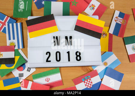 lightbox with the word WM - german for world cup Stock Photo