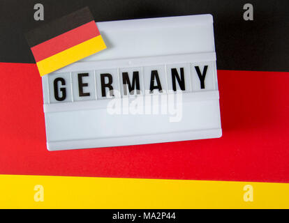 Lightbox with the german flag Stock Photo