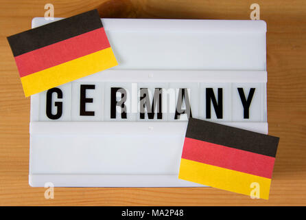 Lightbox with the german flag Stock Photo