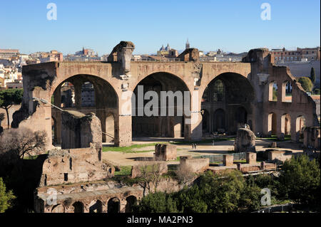 Italy, Rome, Roman Forum, Basilica di Massenzio, Basilica of Maxentius and Constantine Stock Photo