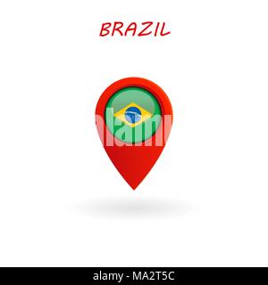 Location Icon for Brazil Flag, Vector, Illustration, Eps File Stock Vector