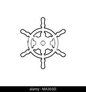 Yacht handwheel icon simple flat style illustration. Stock Vector