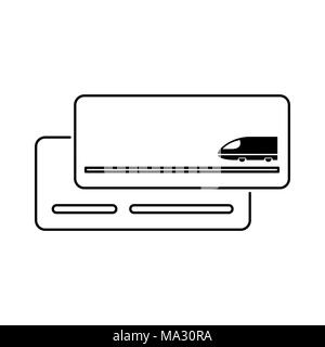 Train ticket icon flat style simple illustration. Boarding pass. Stock Vector