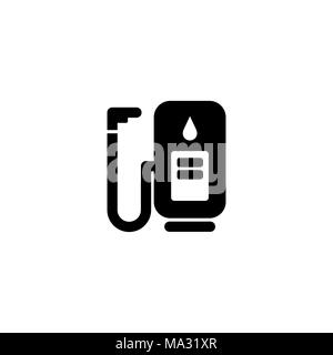 Filling station equipment simple flat style icon illustration. Stock Vector