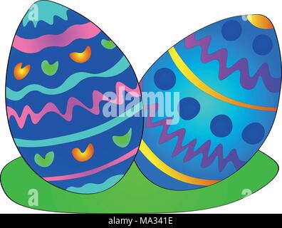 Vector Illustration - colorful easter eggs, blue eggs, Symbol of Easter Stock Vector