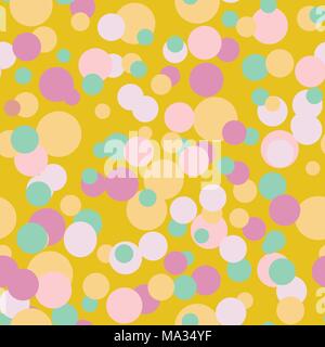 Coloured Spots on Yellow Background Stock Vector