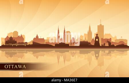 Ottawa city skyline silhouette background, vector illustration Stock ...