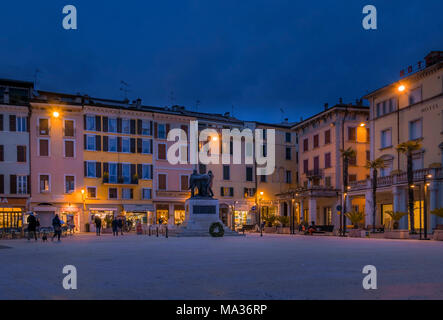 Piazza della Vittoria in Salo on Lake Garda, Lago di Garda, Lombardy, Italy, Europe Stock Photo