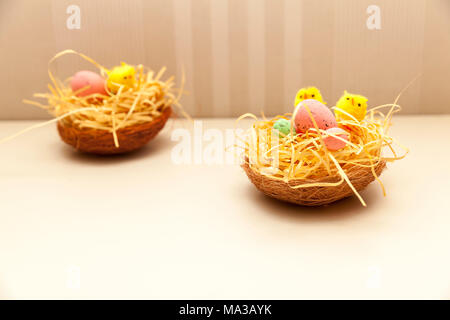 easter decoration on table, close up Stock Photo