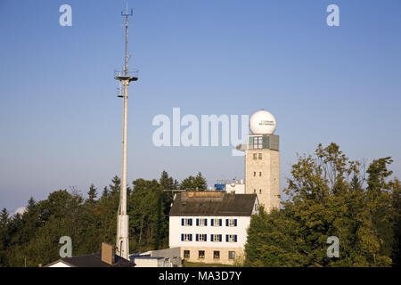 German weather service on the Hoher Peissenberg mountain, Upper Bavaria, Bavaria, South Germany, Germany, Stock Photo