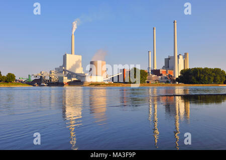 Germany, Baden-Wurttemberg, Karlsruhe, steam power plant, EnBW electricity and gas provider Stock Photo