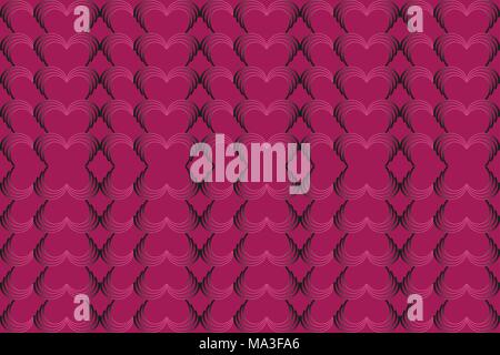 Seamless pattern of stacked heart shape. Concepts of love, romance, valentine's day and wedding. Stock Vector