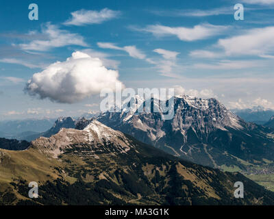 Aerial photo of the 'Zugspitze' (highest mountain in Germany) Stock Photo