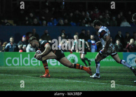 Wakefield, UK. 29th March 2018 , Mobile RocketStadium, Wakefield, England; Betfred Super League rugby, Wakefield Trinity v Castleford Tigers; Credit: News Images/Alamy Live News