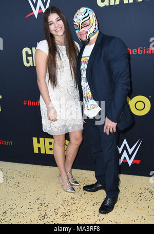 Hollywood, CA, USA. 29th Mar, 2018. 29 March 2018 - Hollywood, California - Rey Misterio. ''Andre the Giant'' Los Angeles Angeles premiere held at ACinerama Dome. Photo Credit: Birdie Thompson/AdMedia Credit: Birdie Thompson/AdMedia/ZUMA Wire/Alamy Live News Stock Photo