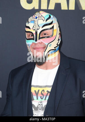 HOLLYWOOD, CA - MARCH 29: Rey Mysterio, at Los Angeles Premiere of Andre The Giant from HBO Documentaries at Pacific Cinerama Dome  in Hollywood, California on March 29, 2018. Credit: Faye Sadou/MediaPunch Stock Photo