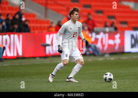 Liege, Belgium. 23rd Mar, 2018. Gotoku Sakai (JPN) Football/Soccer : International friendly match between Japan 1-1 Mali at the Stade Maurice Dufrasne in Liege, Belgium . Credit: Mutsu Kawamori/AFLO/Alamy Live News Stock Photo