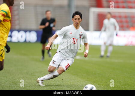 Liege, Belgium. 23rd Mar, 2018. Ryota Morioka (JPN) Football/Soccer : International friendly match between Japan 1-1 Mali at the Stade Maurice Dufrasne in Liege, Belgium . Credit: Mutsu Kawamori/AFLO/Alamy Live News Stock Photo