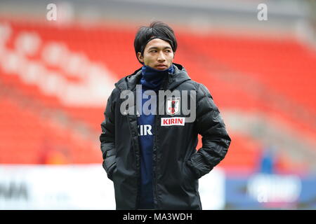 Liege, Belgium. 23rd Mar, 2018. Gaku Shibasaki (JPN) Football/Soccer : International friendly match between Japan 1-1 Mali at the Stade Maurice Dufrasne in Liege, Belgium . Credit: Mutsu Kawamori/AFLO/Alamy Live News Stock Photo