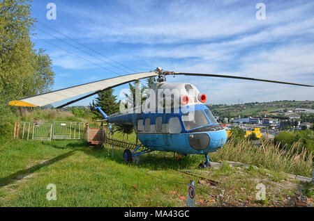 View of a retired Mil Mi-2 helicopter Stock Photo