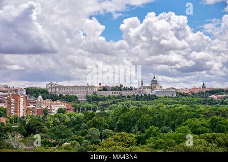 The view from the Teleférico de Madrid cable car in Madrid, Spain Stock Photo